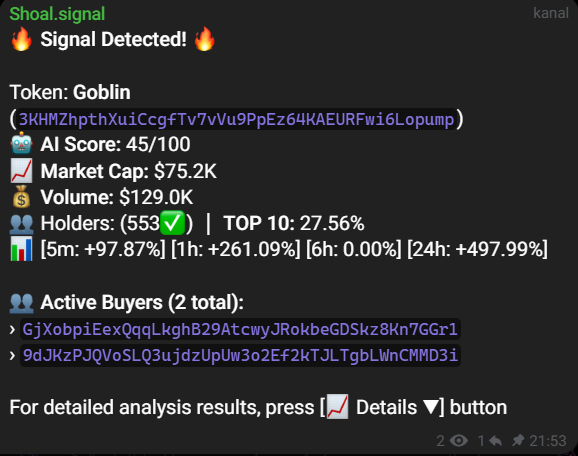 GOBLIN — the Shoal signal as it was sent